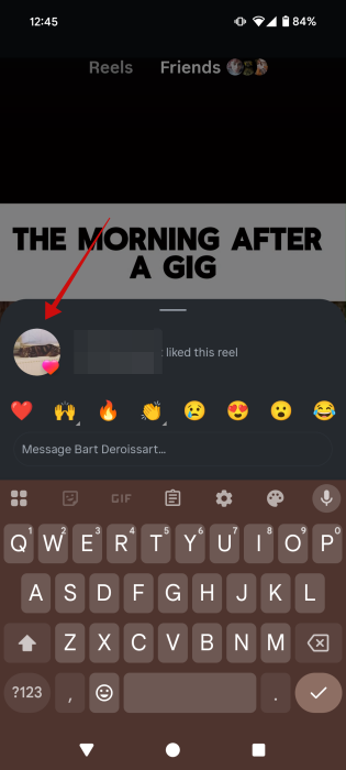 Tapping user profile pic to go to their profile on Instagram. 