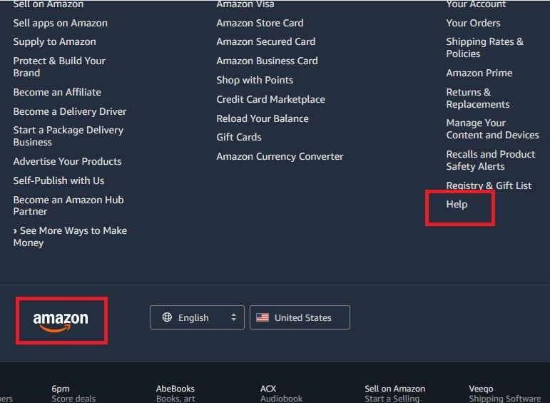 Finding support on the official Amazon site.