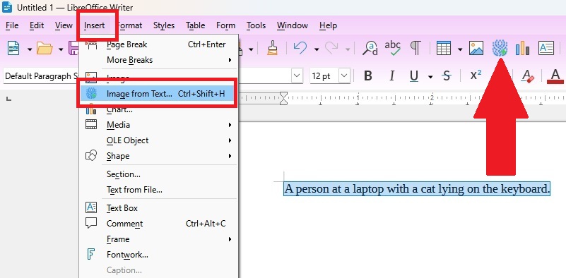 Using the LibreOffice Stable Diffusion extension.
