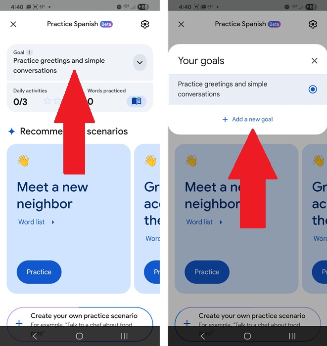 Changing and add goals.