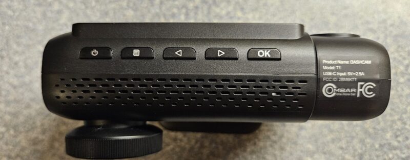 Buttons on the OMBAR dash cam.