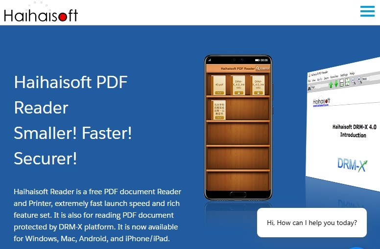 Haihaisoft PDF Reader homepage.