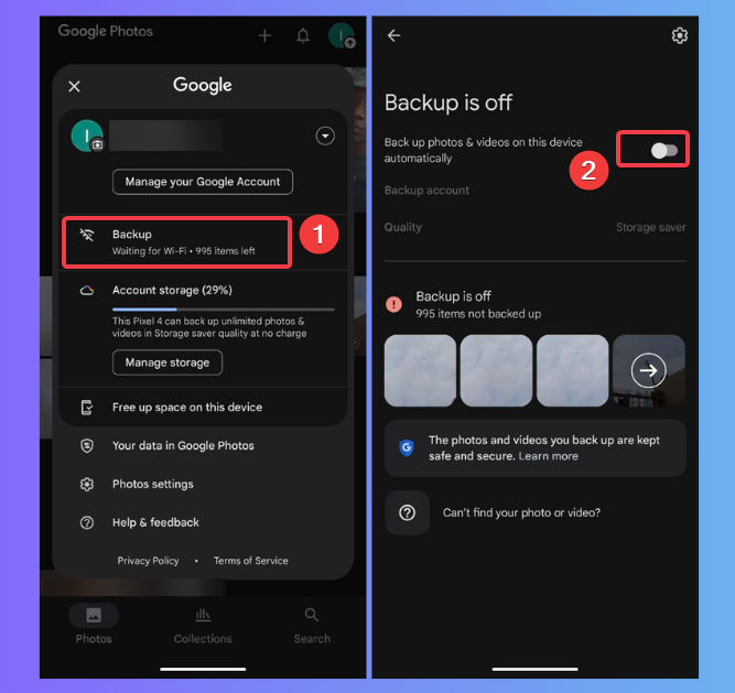 Turn Off Automatic Backup Google Photos