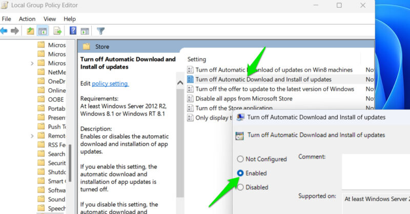 Turning Off Microsoft Store App Updates using GPE