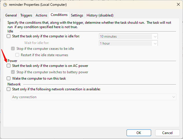 Update Conditional Task Properties