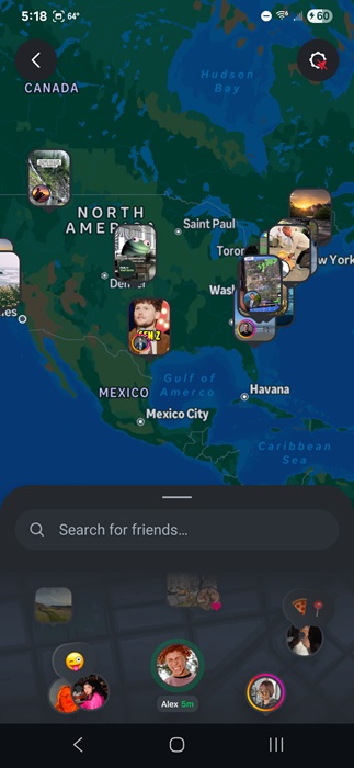 Viewing current users on the map.
