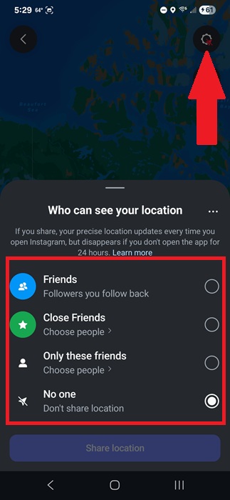 Sharing your location.