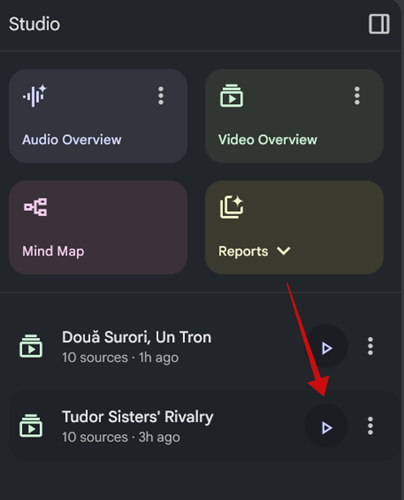 Pressing play on Video Overview in NotebookLM.