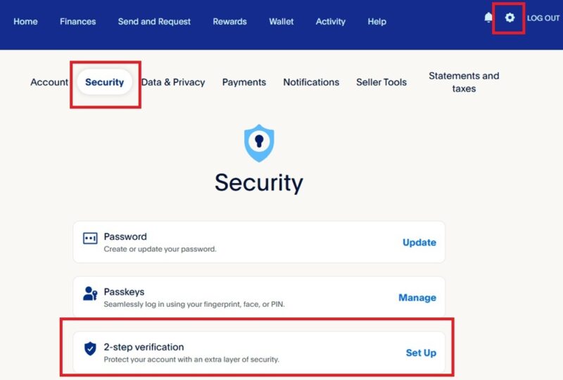Setting up 2FA to secure your PayPal account.