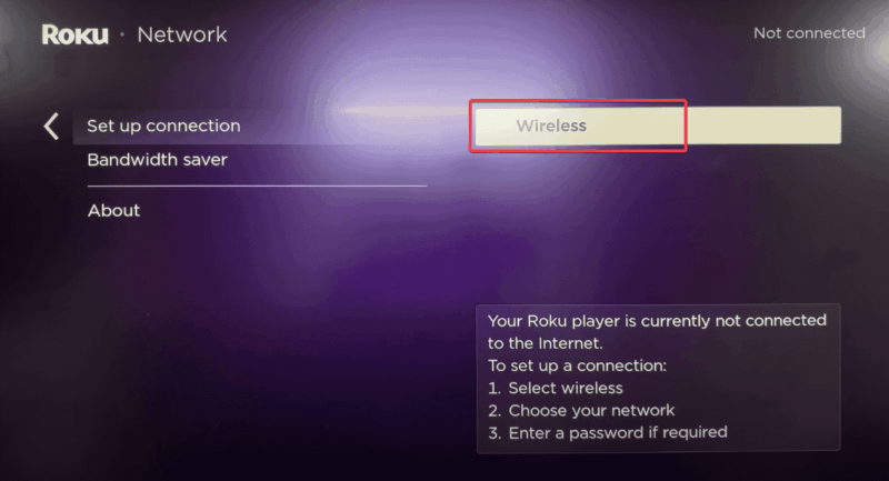 Wireless Setup Connection