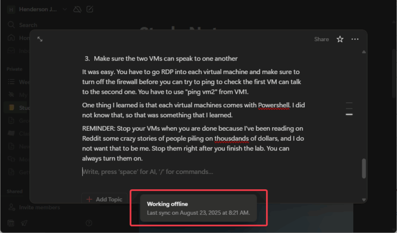 Working In Notion Offline