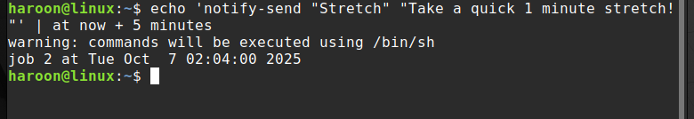 Creating Reminder Using At Command
