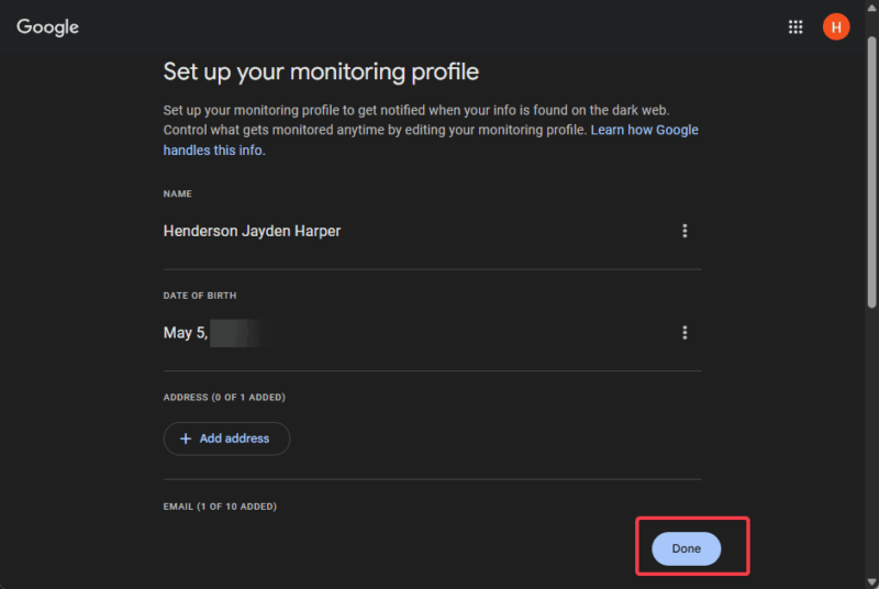 Input Personal Info For Scan
