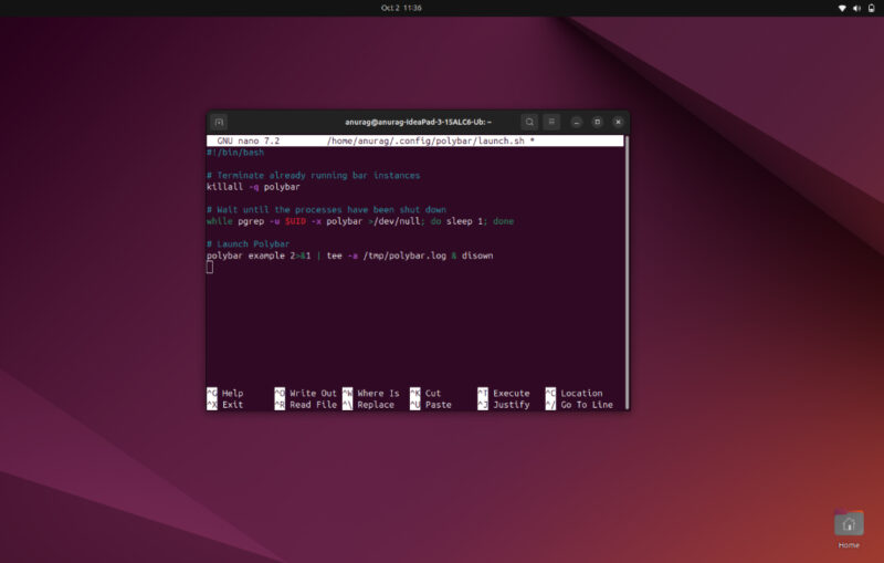 Polybar startup settings