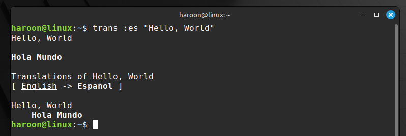 Translating Any Text Using Translate Shell Tool
