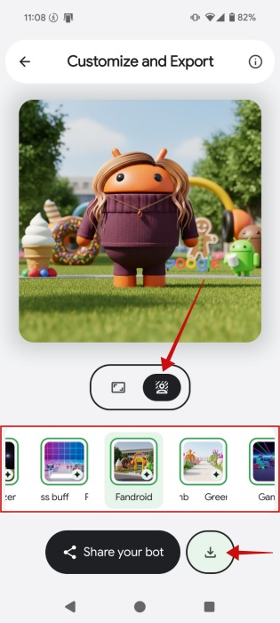 Trying different formats for bot created with Androidify app. 