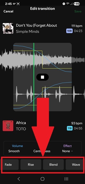 Using presets in Spotify Mix.