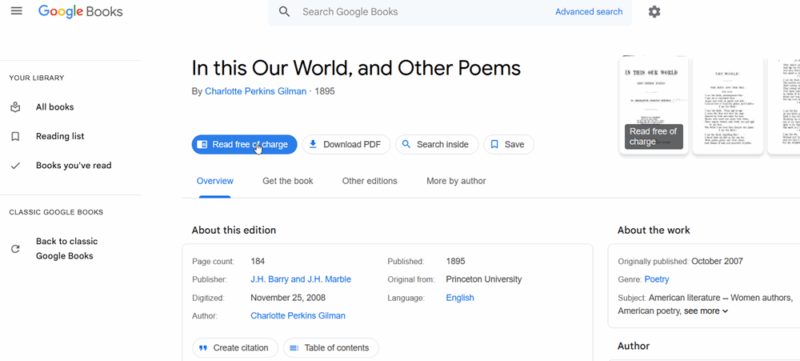 Viewing free book in Google Books.