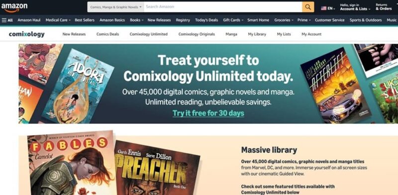 Comixology on Amazon.