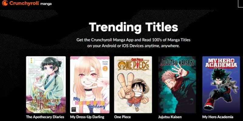 Crunchyroll's popular manga titles.