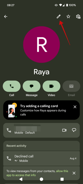 Calling Cards Google Pencil