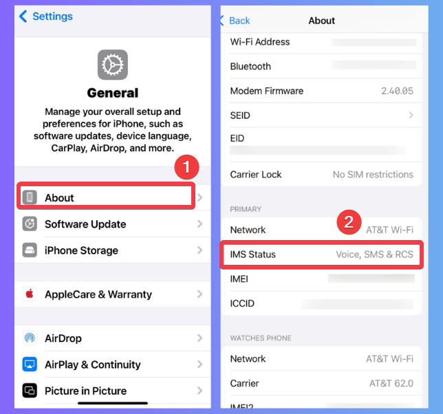 Carrier Ims Support For Rcs Messaging
