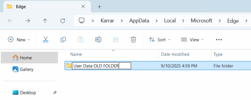 renaming user data folder