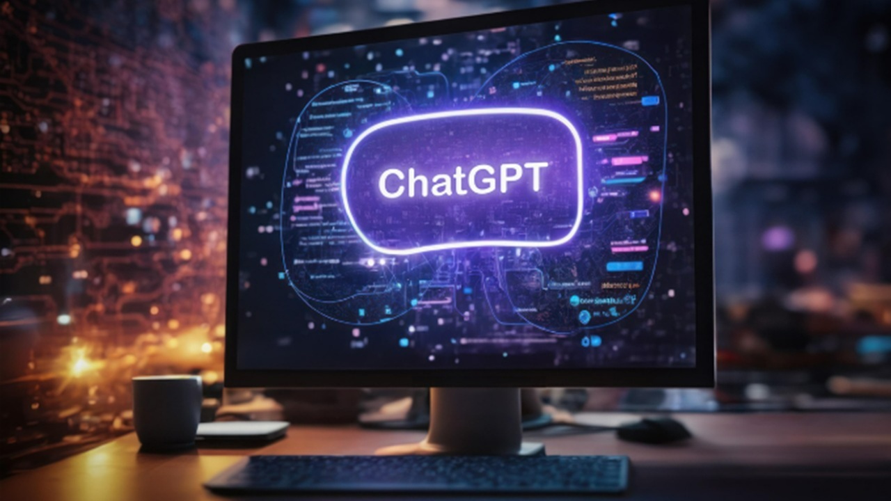 ChatGPT on a computer monitor.