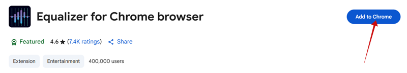 Tapping on "Add to Chrome" button in Chrome Web Store. 