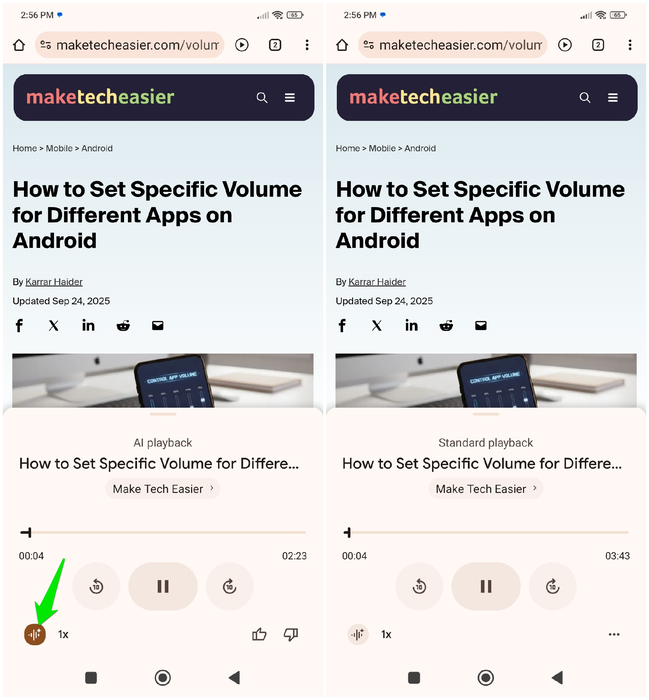 Configuring Playback of AI podcasts