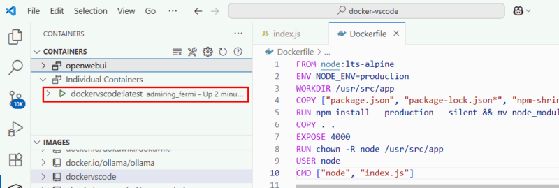 Confirm Running Container