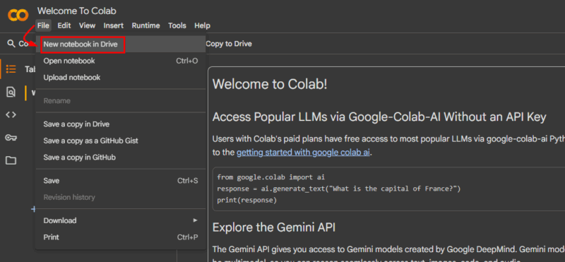 Create New Notebook File Explorer