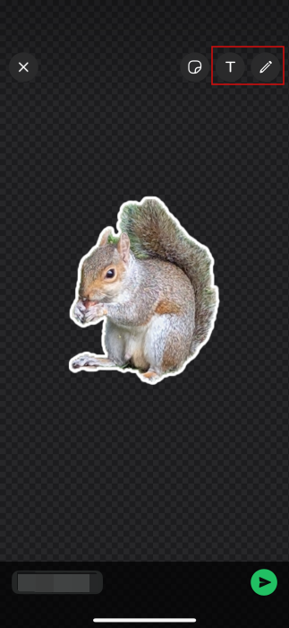 Tapping editing for sticker created in Google Photos on iOS.