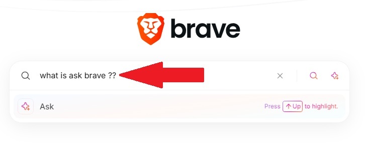 Using Brave search with question marks to activate Ask Brave.