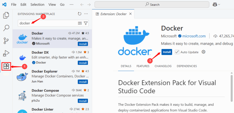 Install Docker Extension