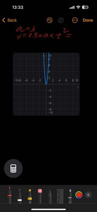 Viewing graph in Math Notes on iPhone. 