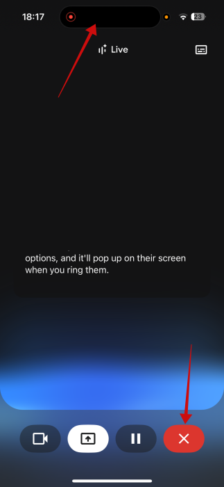 Hanging up on Gemini Live on iPhone. 