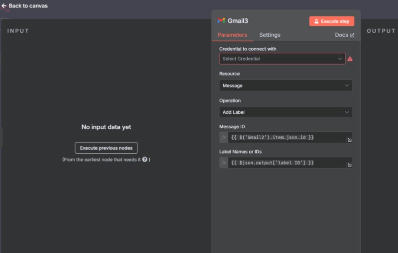 N8n automation showing gmail parsing