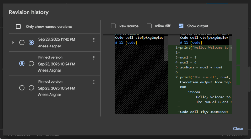 Restore Revisioin History