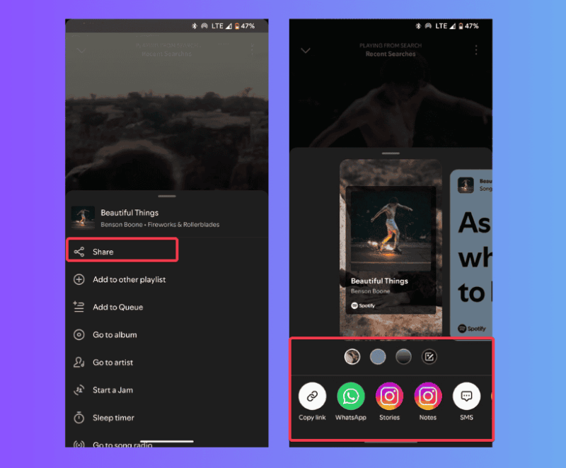 Share Spotify Songs Through Other Social Apps