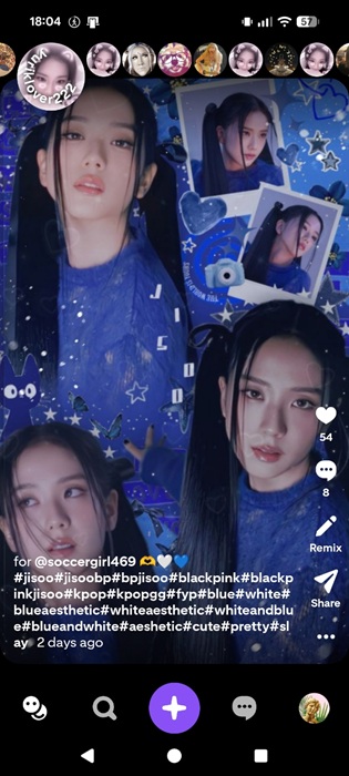 Collage view on Shuffles app. 