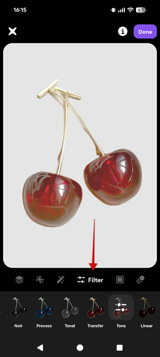 Adding filters to cutout in Shuffles app. 