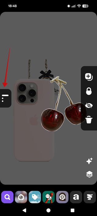 Working with layers in Shuffles app. 