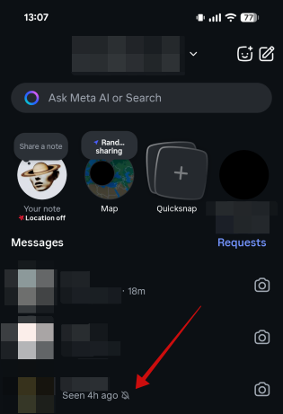 Bell icon view next to chat in Instagram DMs on mobile. 