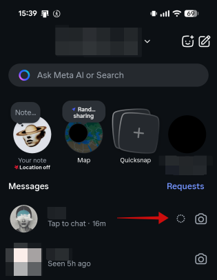 Icon indicating that a conversation has been set to Vanish mode in Instagram mobile app. 