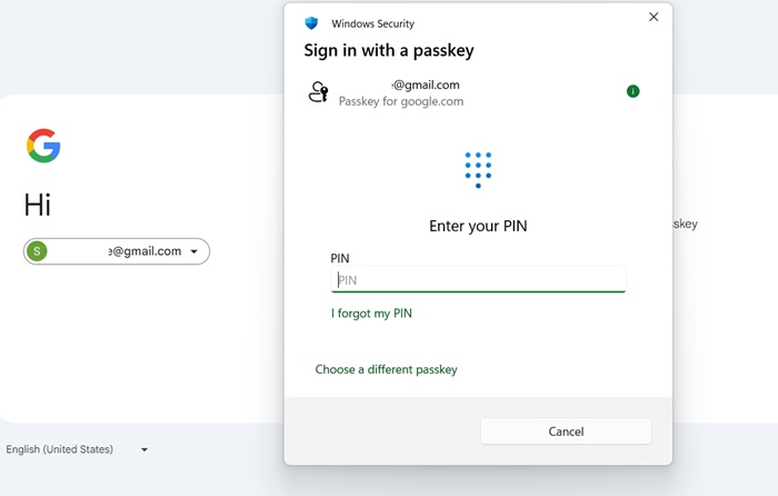 Before accessing Recovery Contacts page, you need to sign in using passkey or password.