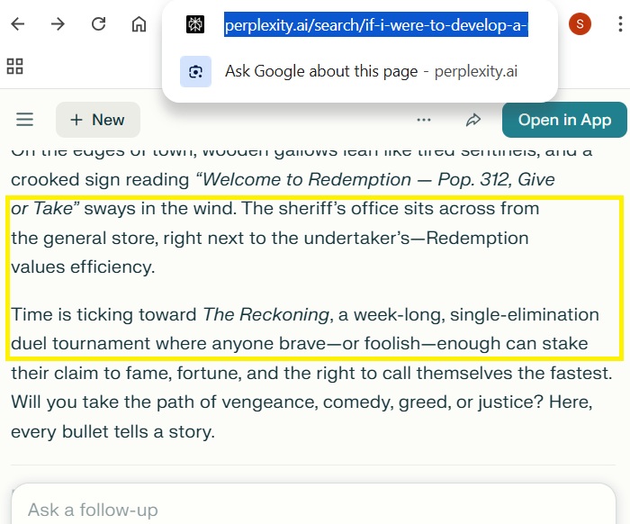 Too many em dashes and a broken sequence in a prompt response by Perplexity.