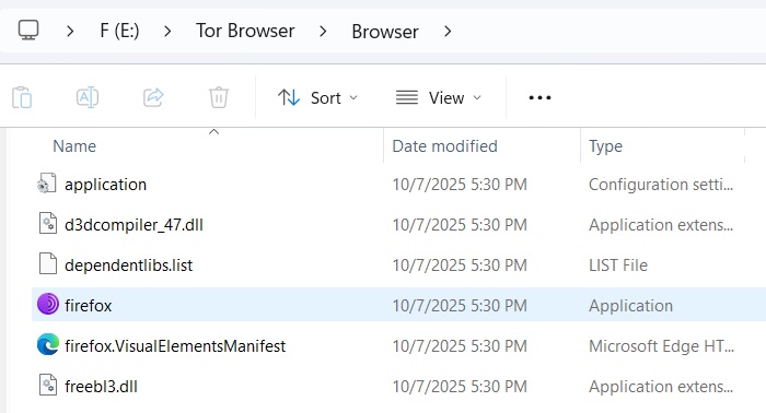 Double-click on "Firefox" icon inside Tor Browser's "Browser" subfolder.