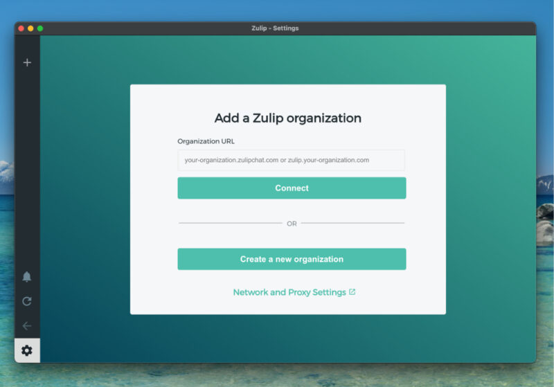 Zulip Login page
