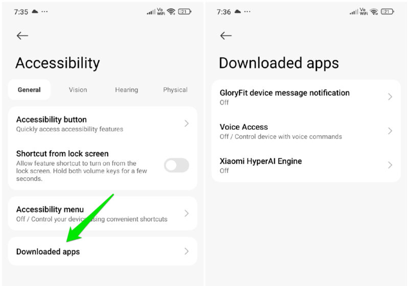 Accessibility Settings in Android